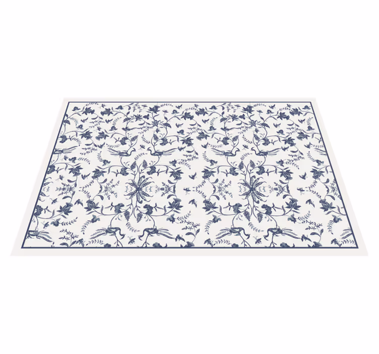 Azure blossom floral vinyl carpet - TenStickers