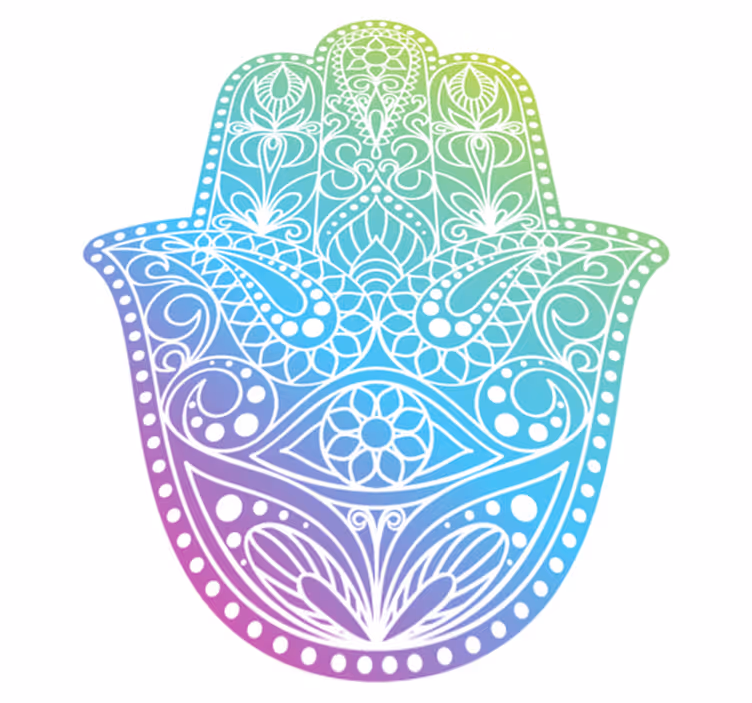 Gradient hand of Fatima mandala vinyl carpet - TenStickers