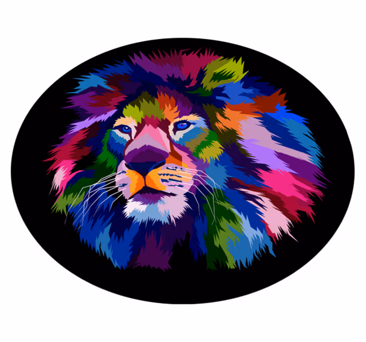 Colorful Lion Head animal vinyl carpet - TenStickers