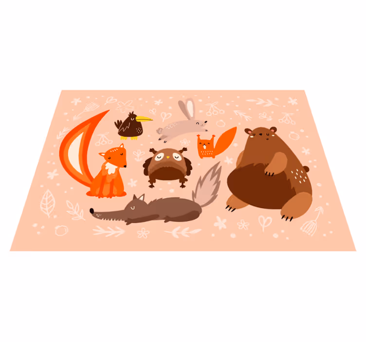 Adorable Animal Companions nursery vinyl carpet - TenStickers