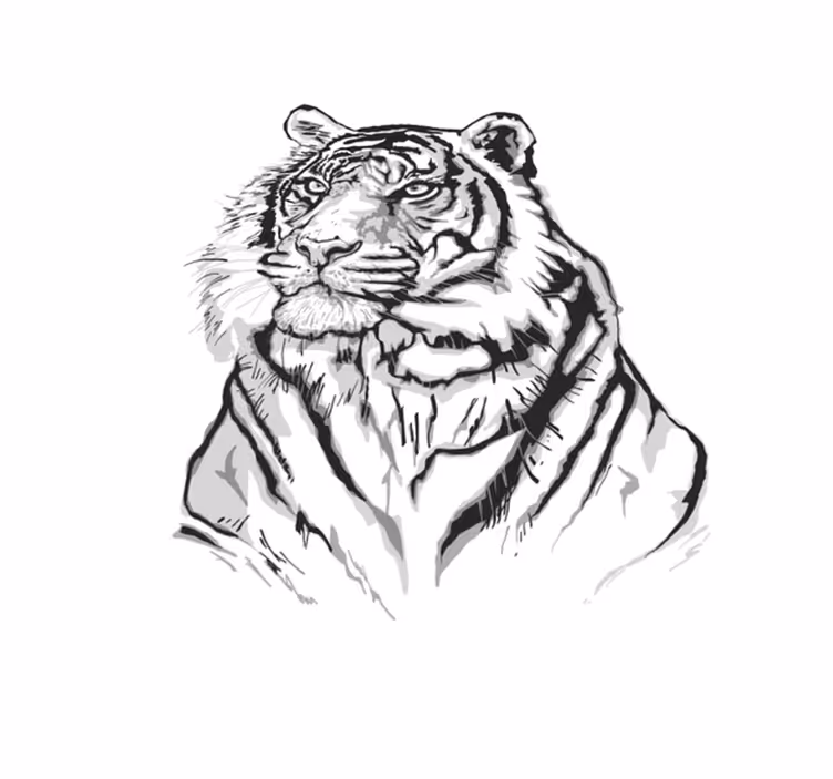 TIGER ARTISTIC PORTRAIT animal print vinyl carpet - TenStickers