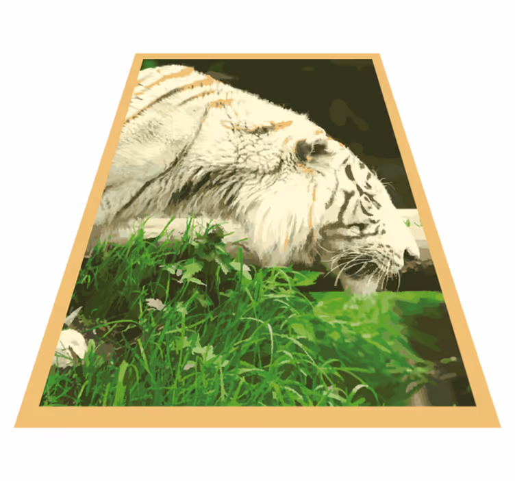 White gger in grass animal vinyl carpet - TenStickers
