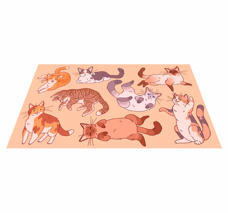 Cat artwork animal vinyl carpet - TenStickers