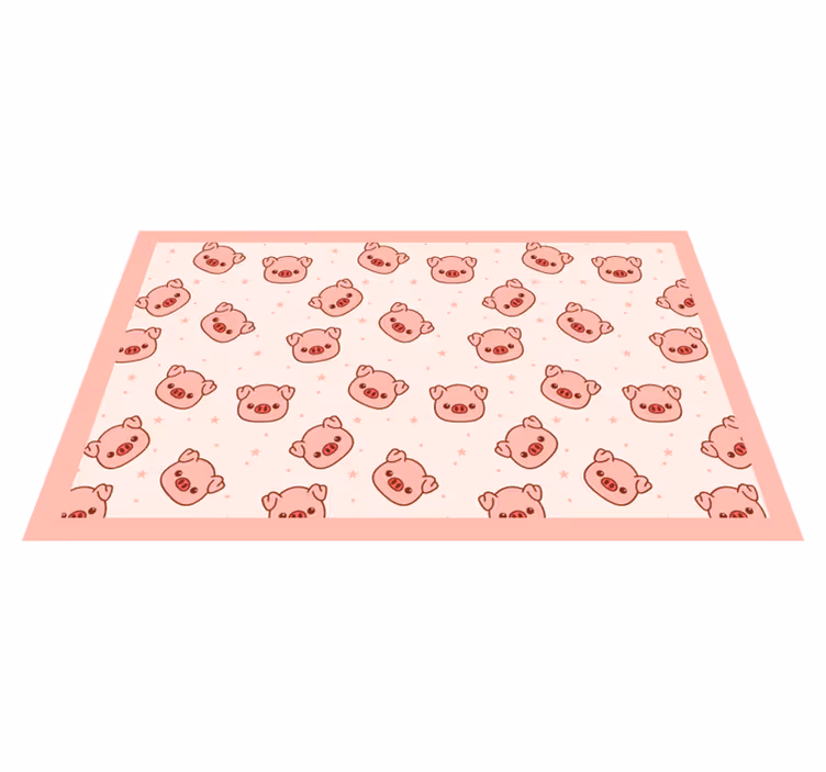 Cute Pig Patterns kids vinyl carpet - TenStickers