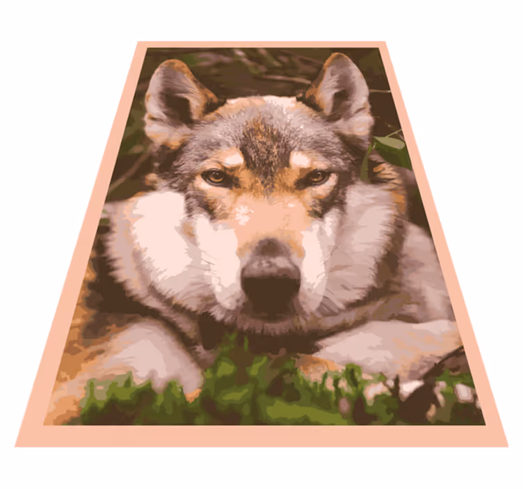 Wolf head design animal vinyl carpet - TenStickers