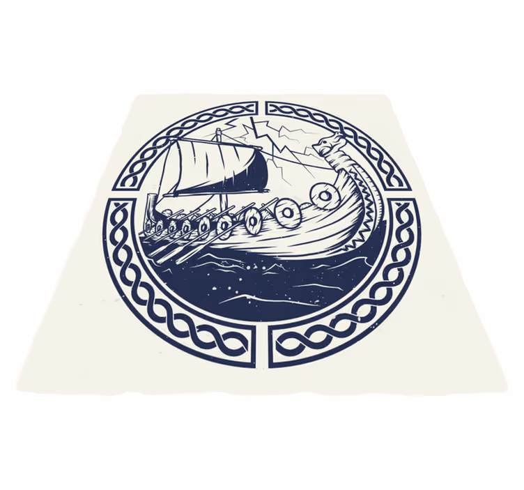 Viking Ship Motif modern vinyl carpet - TenStickers