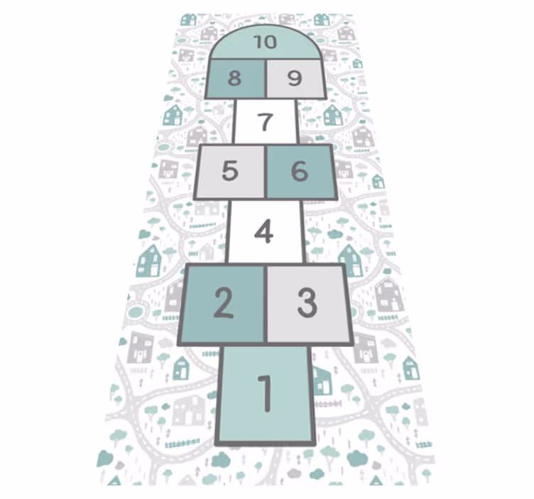 Hopscotch Play Area game vinyl carpet - TenStickers