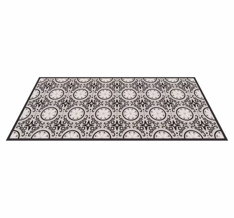Geometric ornate design bedroom vinyl carpet - TenStickers
