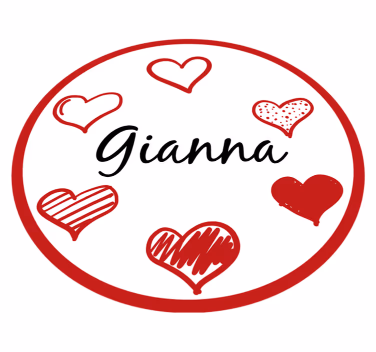 Red hearts and name teen vinyl carpet - TenStickers