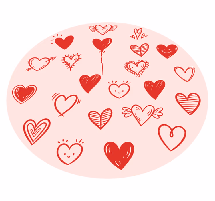 Heart illustration teen vinyl carpet - TenStickers