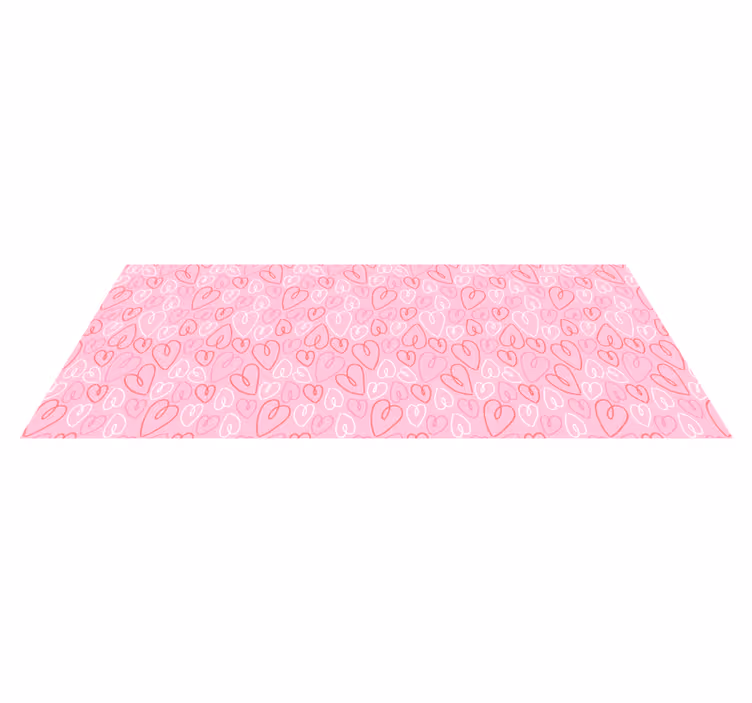 Pink Heart Pattern bedroom vinyl carpet - TenStickers