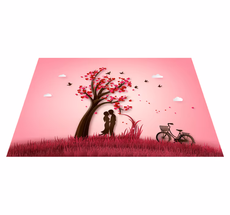 Romantic Tree Scene floral vinyl carpet - TenStickers