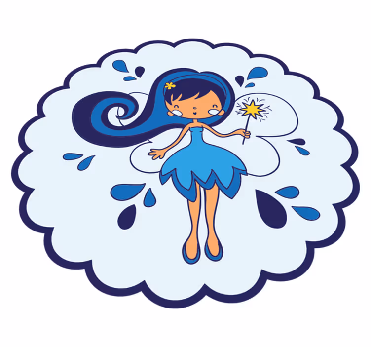 Blue fairy princess kids vinyl carpet - TenStickers