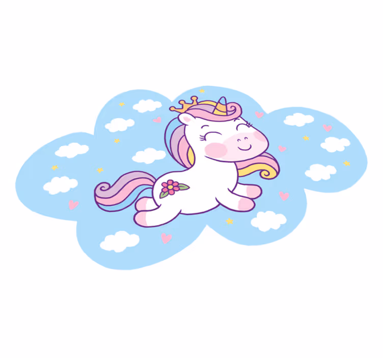 Unicorn Cloud Play kids vinyl carpet - TenStickers