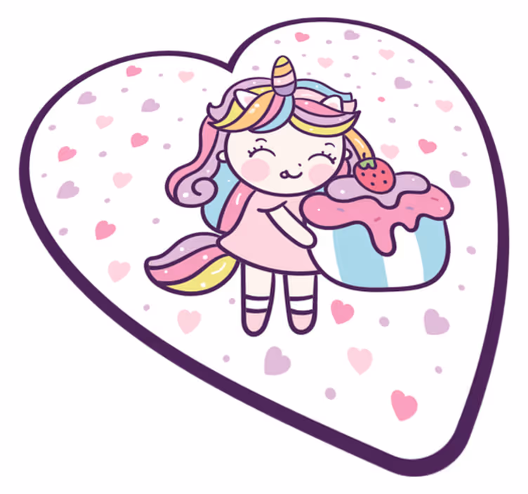 Cute Unicorn Treat kids vinyl carpet - TenStickers