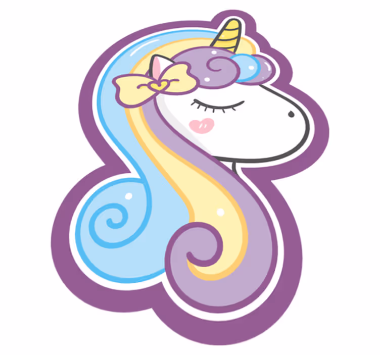 Cute Unicorn Face kids vinyl carpet - TenStickers