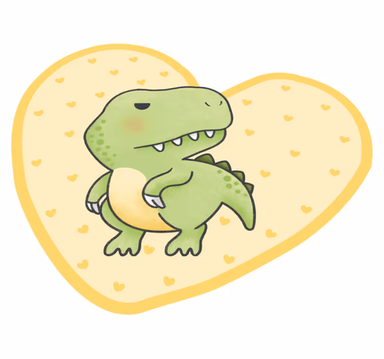 Heart-Shaped Dino kids vinyl carpet - TenStickers