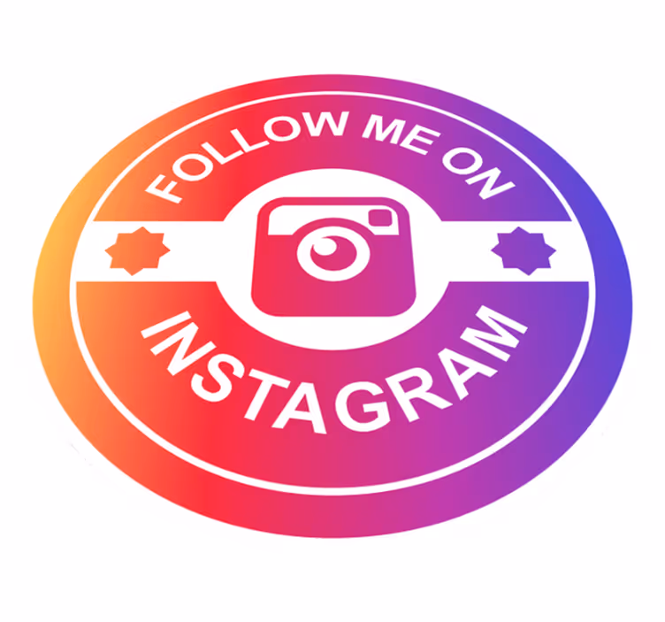 Follow me on Instagram Circle custom rug - TenStickers