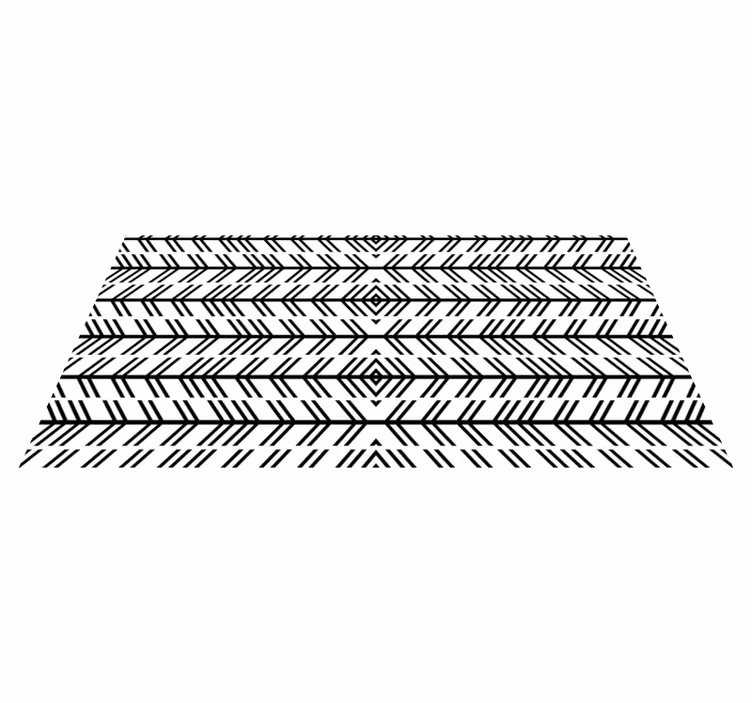 Chevron black lines striped vinyl carpet - TenStickers