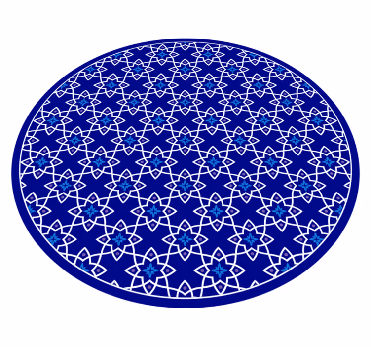 Mosaic vinyl carpet with azure floral design - TenStickers
