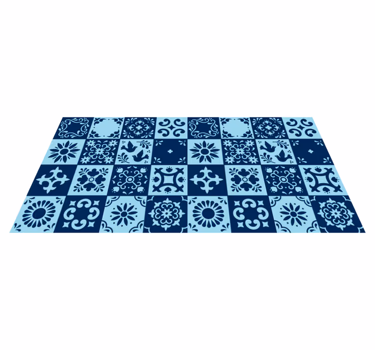 Blue mosaic tile vinyl carpet - TenStickers