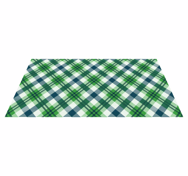 Plaid Pattern Green striped vinyl carpet - TenStickers
