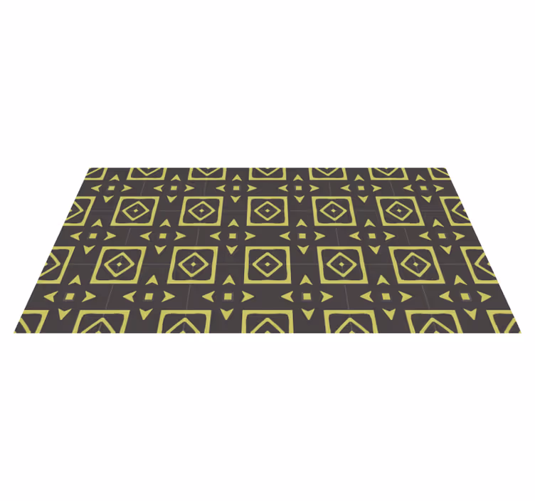 Yellow diamond design geometric vinyl carpet - TenStickers
