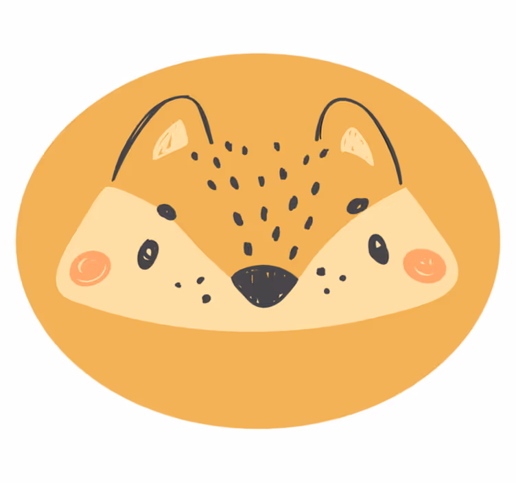 Cute Fox Face nursery vinyl carpet - TenStickers