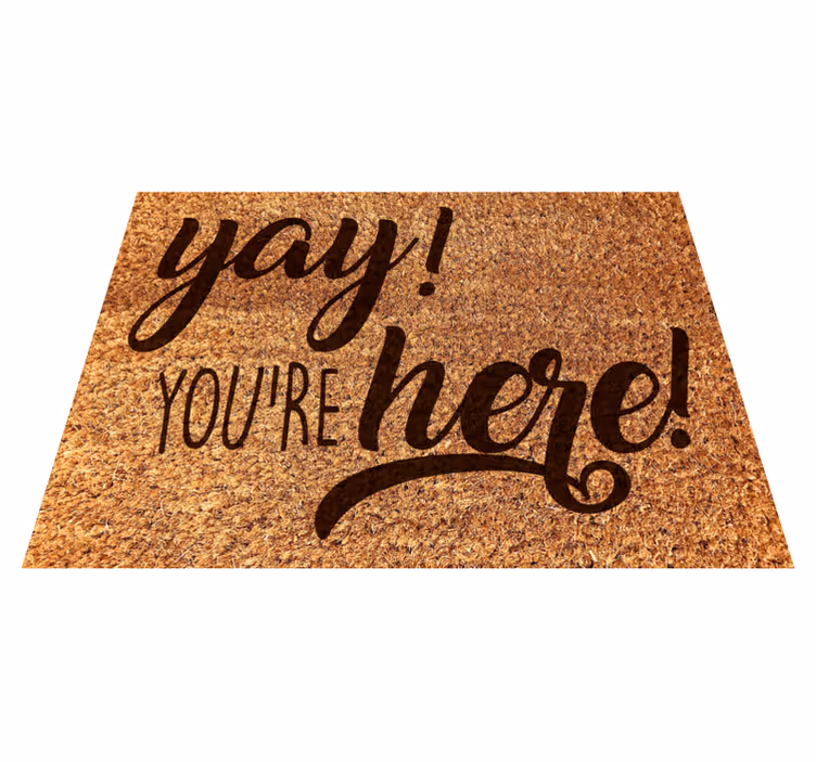 Warm welcome phrase entrance hall vinyl carpet - TenStickers
