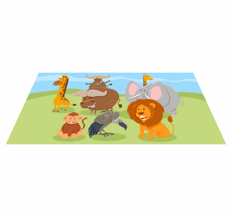 Charming Creature Friends kids vinyl carpet - TenStickers