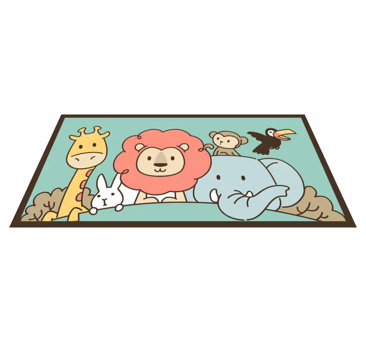 Jungle friends animals kids vinyl carpet - TenStickers