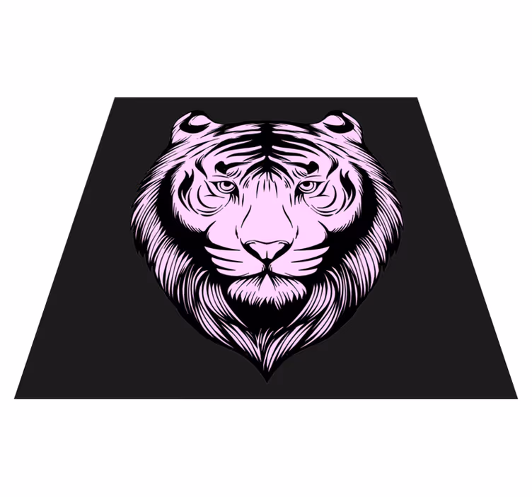 Fierce pink tiger animal vinyl carpet - TenStickers