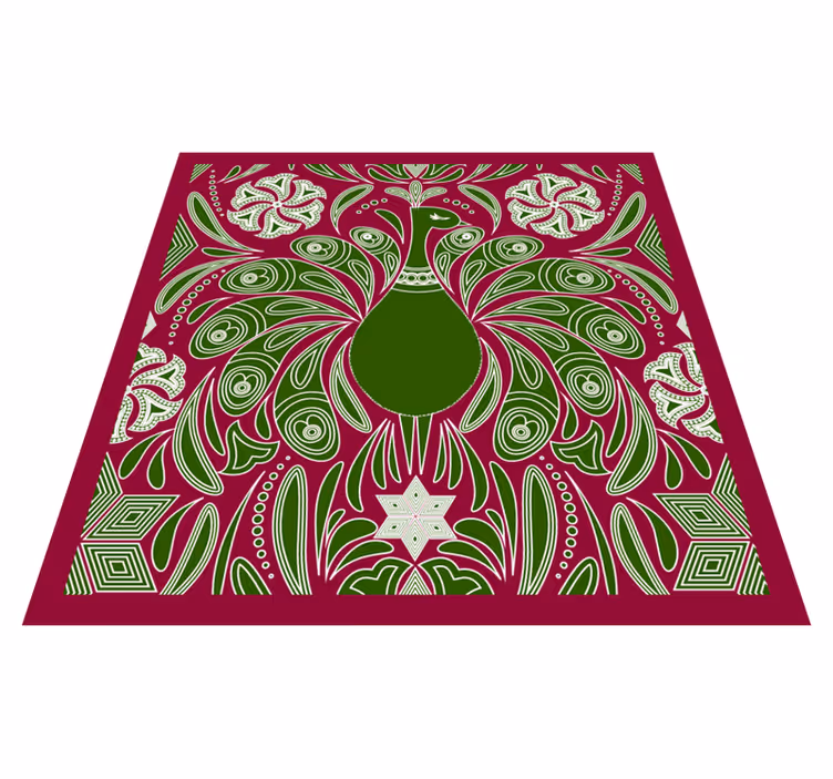 Elegant peacock pattern animal vinyl carpet - TenStickers