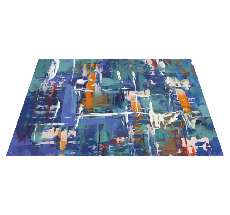 Colorful abstract splash vinyl rug - TenStickers