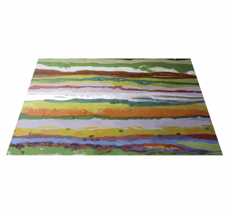 Vibrant painted colours striped vinyl carpet - TenStickers