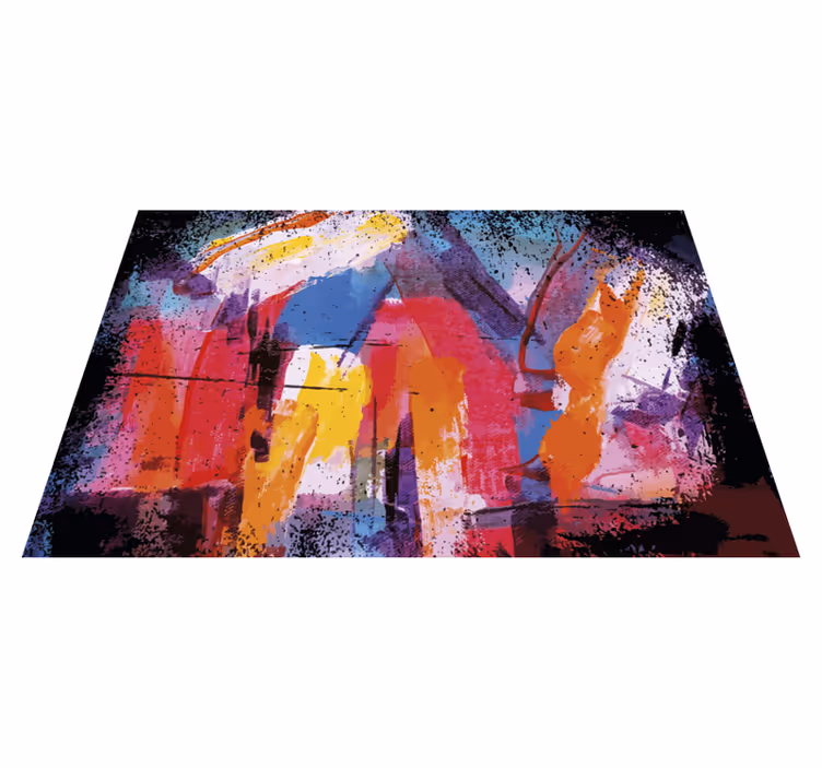 Vibrant Abstract Splash modern vinyl carpet - TenStickers