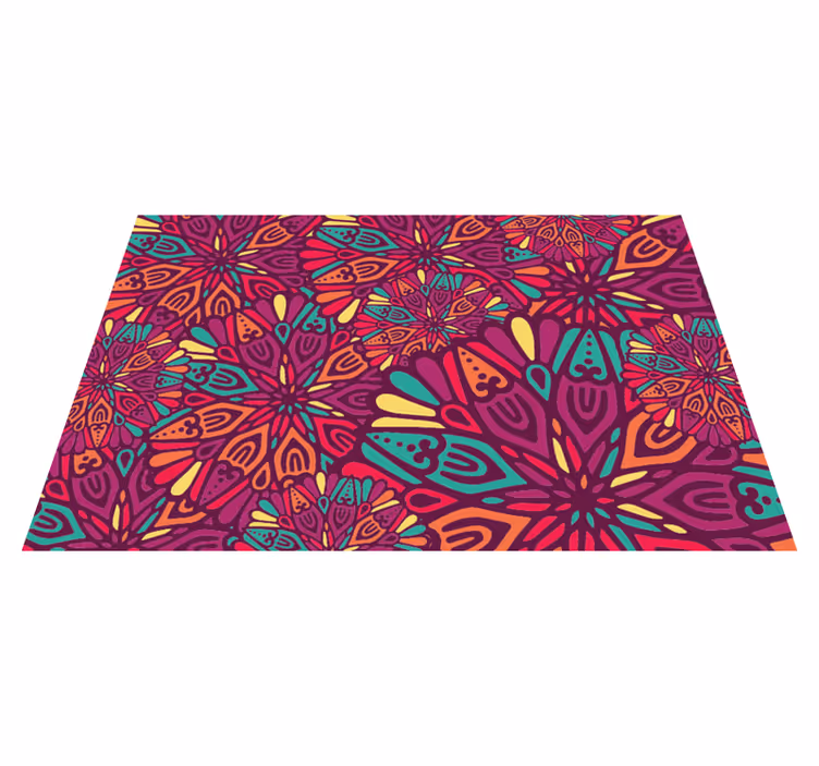 Vibrant purple motif mandala vinyl carpet - TenStickers