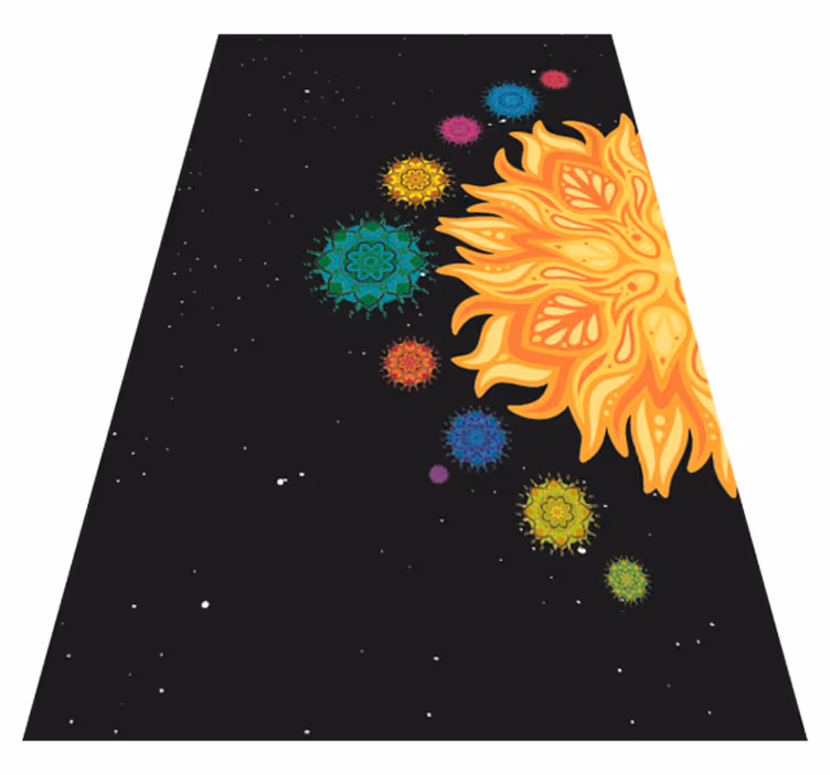 Colorful Sunburst Motif mandala vinyl carpet - TenStickers