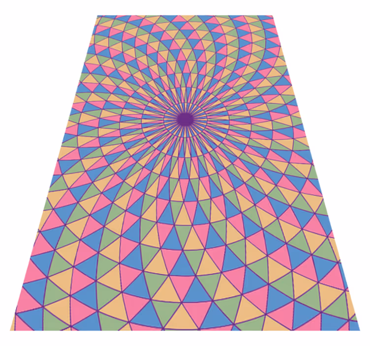 Colorful triangle swirls geometric vinyl carpet - TenStickers