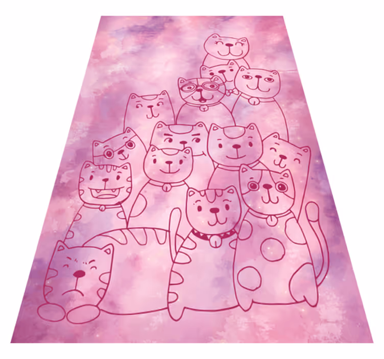 PLAYFUL CAT GATHERING kids vinyl carpet - TenStickers
