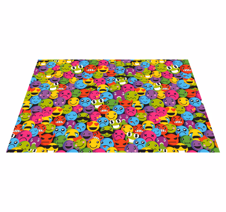 Colorful emoji expressions teen vinyl carpet - TenStickers