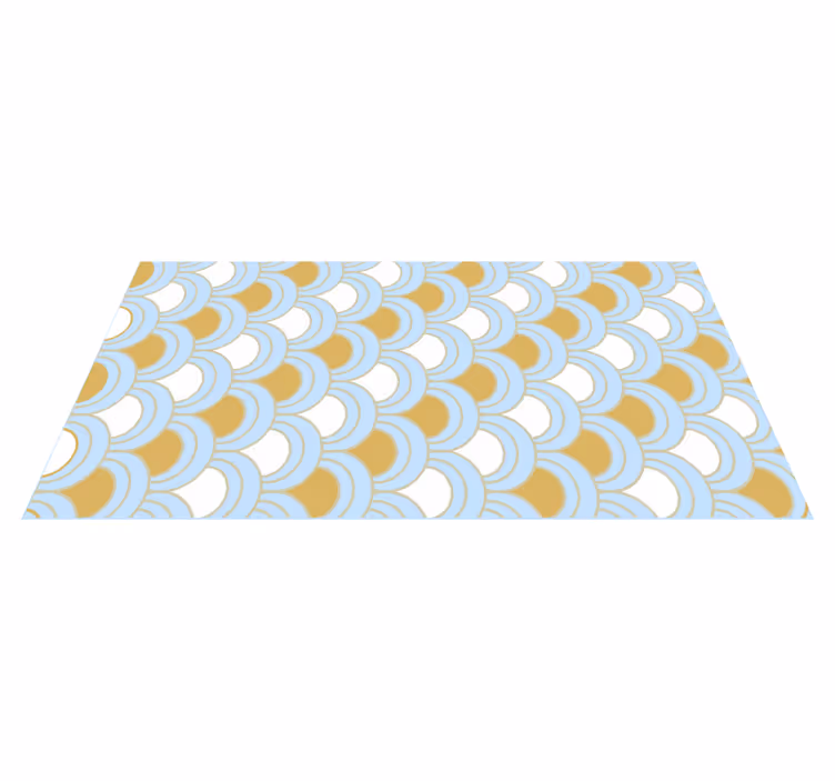 Blue curved pattern geometric vinyl carpet - TenStickers