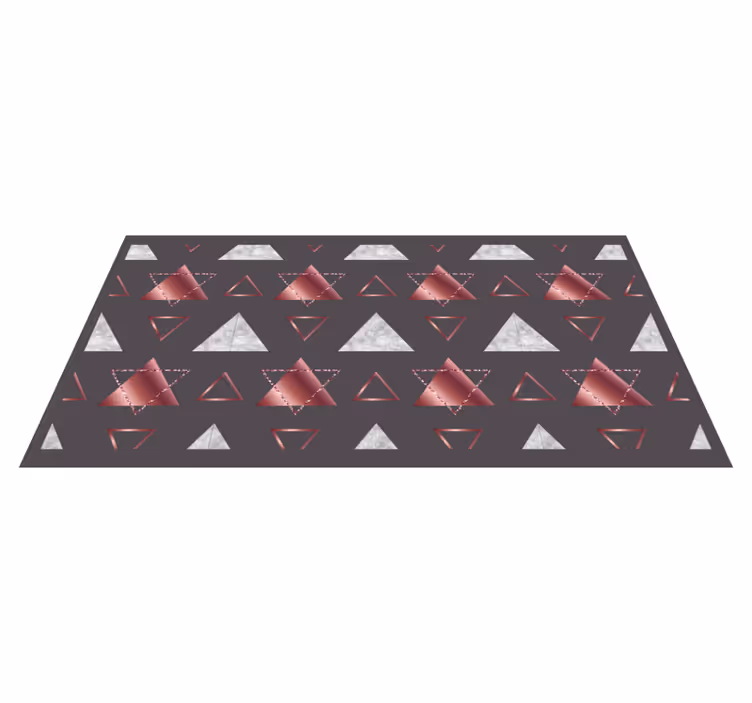 Pink and grey triangles geometric vinyl carpet - TenStickers