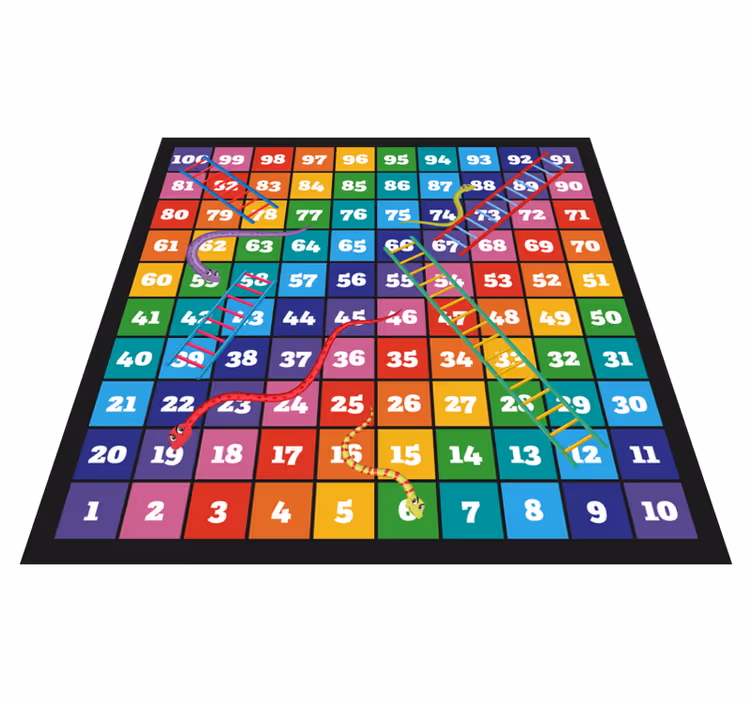 Game vinyl carpet snakes and ladders - TenStickers