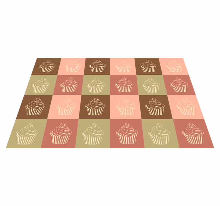 Cupcake Pattern Play kids vinyl carpet - TenStickers