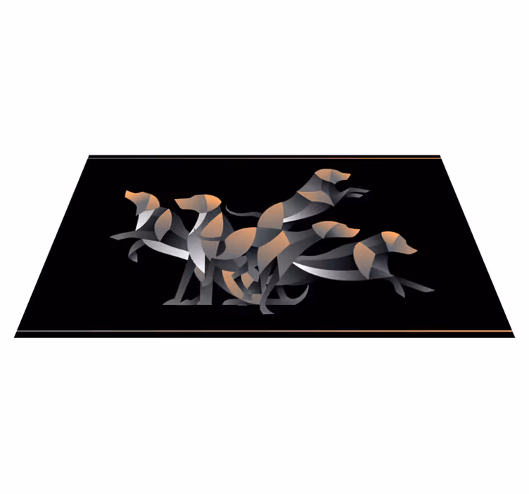 Stylised dog figures animal vinyl carpet - TenStickers