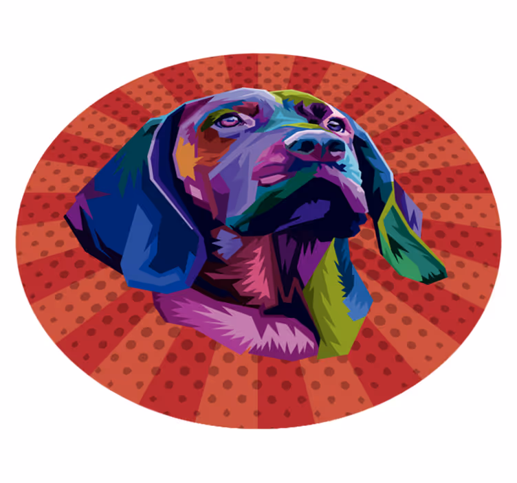 Colorful dog portrait animal vinyl carpet - TenStickers