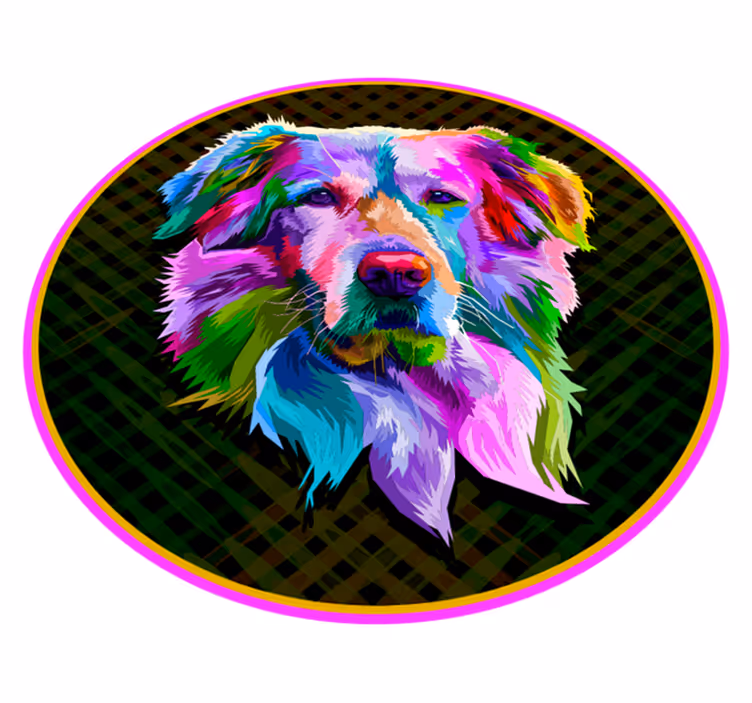 Golden retriever Pop Art animal rug - TenStickers