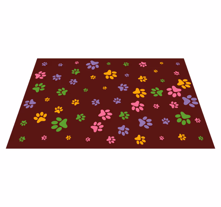Colorful Paw Patterns animal print vinyl carpet - TenStickers