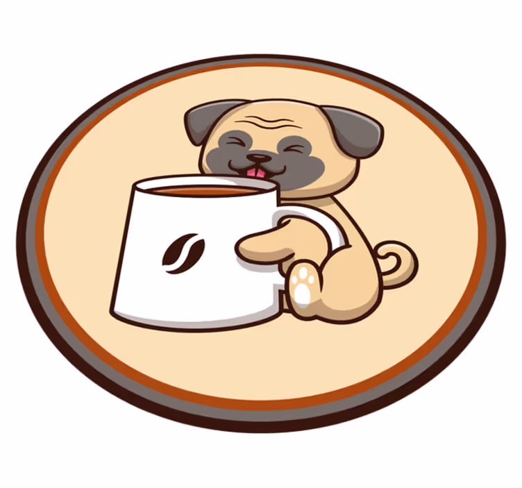 Cute pug mug animal vinyl carpet - TenStickers